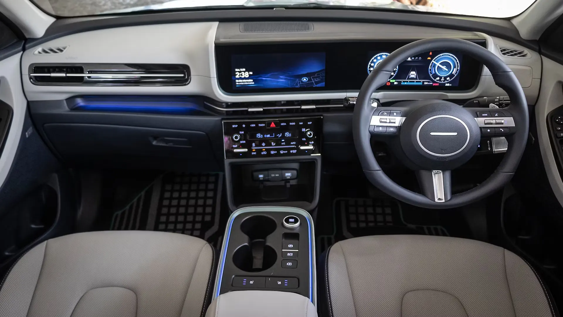 Hyundai Creta Electric — dual 10.25-inch screens and clean interior