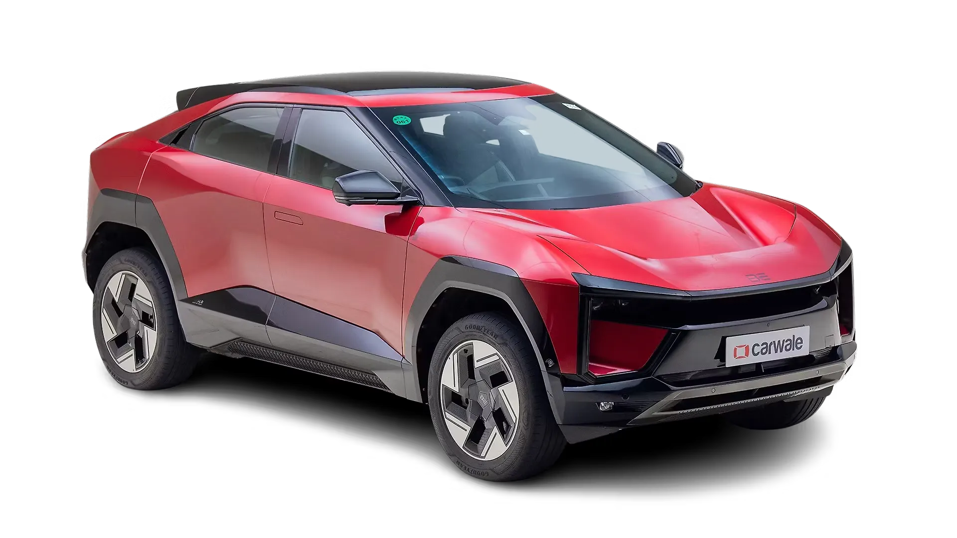 Mahindra BE.6 EV — front three-quarter view, coupe-style fastback design