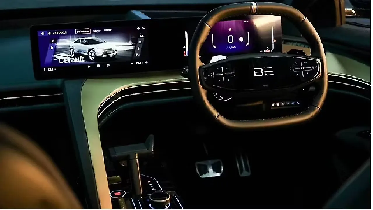 Mahindra BE.6 EV — triple-screen interior, 3x 12.3-inch displays